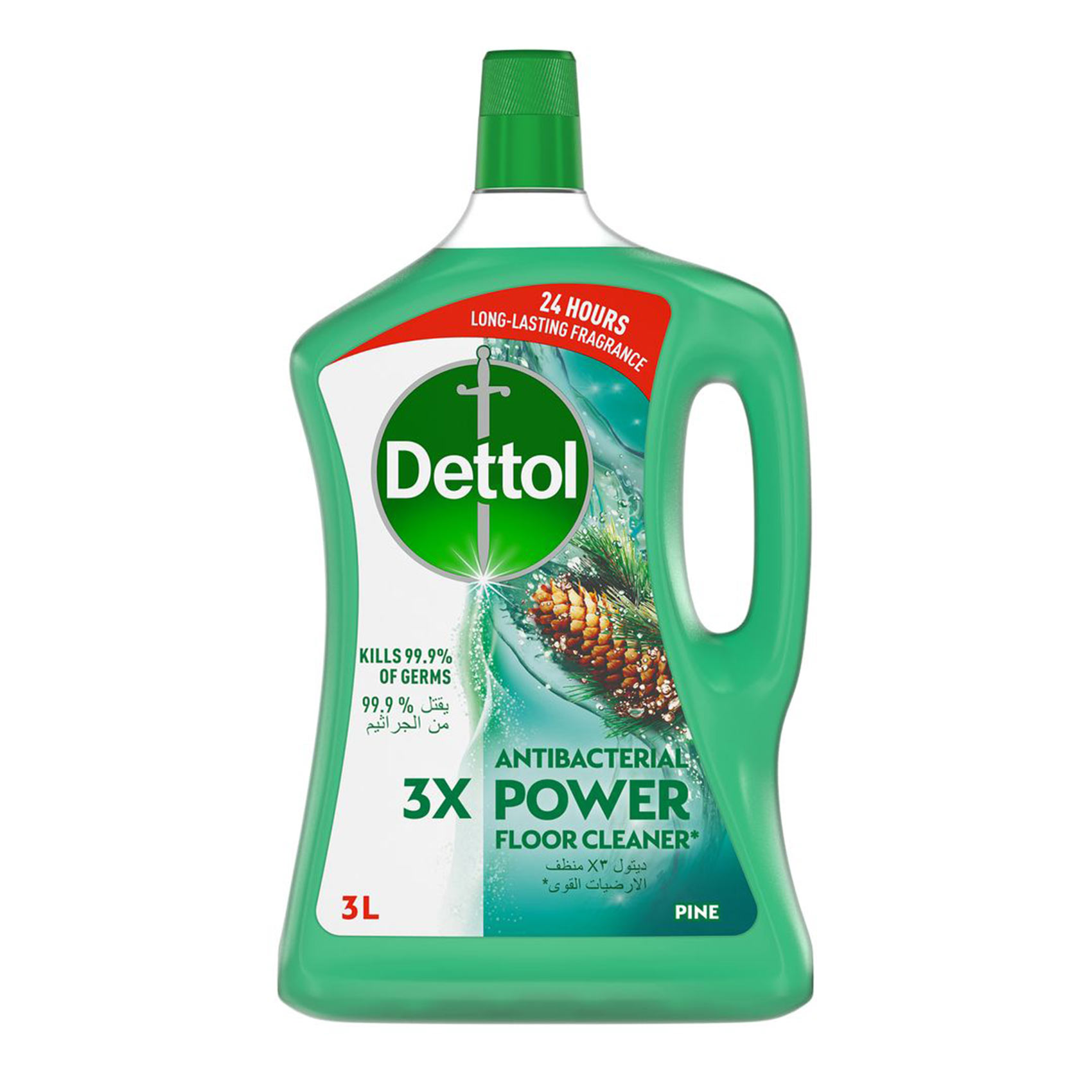 ديتول باور منظف الأرضيات المضاد للبكتريا برائحة الصنوبر سعة 3 لتر