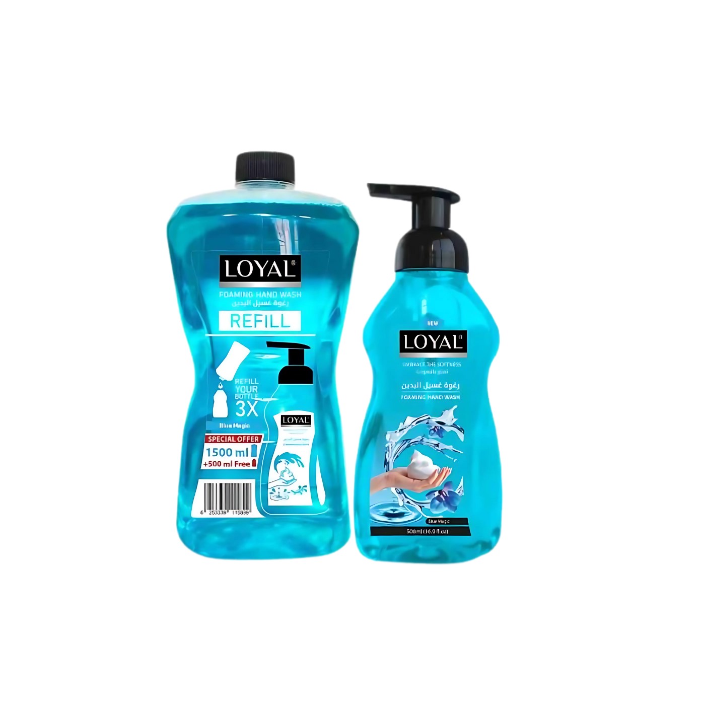 لويال رغوة غسيل يدين 500 مل + 1500 مل ازرق