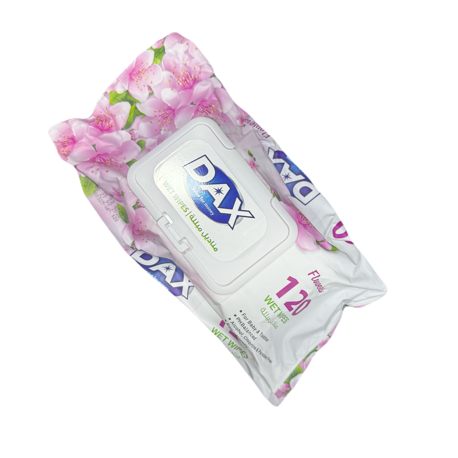 مناديل مبللة داكس 120 منديل راحة الزهور الوردية