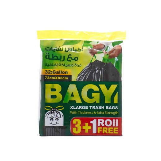 باجي اكياس نفايات بربطة 72*85 4 رول